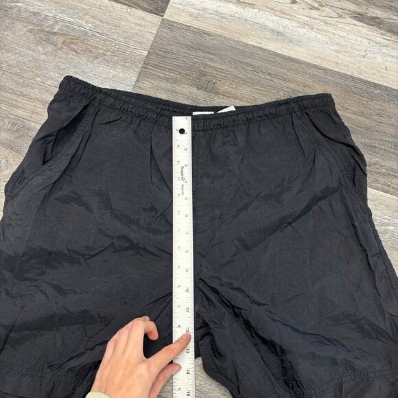 Vintage 90s Nike Black White Womens M Nylon Big Swoosh Nylon Running Shorts‎ - Picture 7 of 10